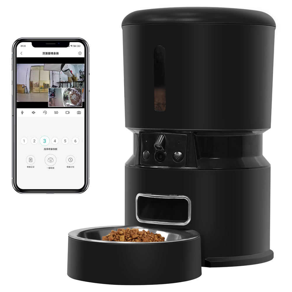 Dual Camera Timing Remote Smart Pet Feeder Voice Video Feeding Machine